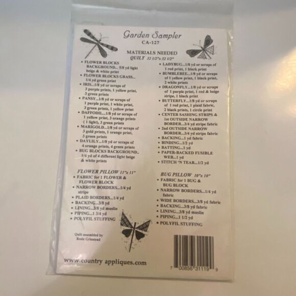 Country Applique CA127 Pattern Garden Sampler Stencil 32.5 x 32.5 Cozy Comfort - Picture 4 of 7